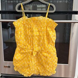 Janie & Jack - NWT - Girls Yellow Floral Romper - Size: 6Y